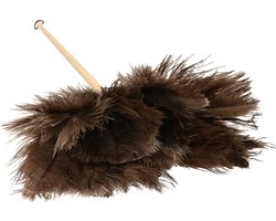 foto van Plumeau/duster - Struisvogel veren - 66 cm - houten steel en een ophang lus