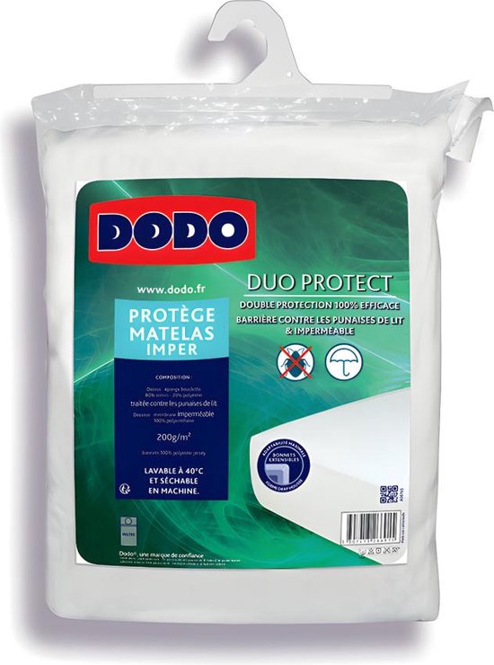 DODO DODO matrashoes - Waterdicht en anti-bedwants - 90 x 190 cm - MAXIPROTECT L 190 cm x H 0.1 cm x D 90 cm