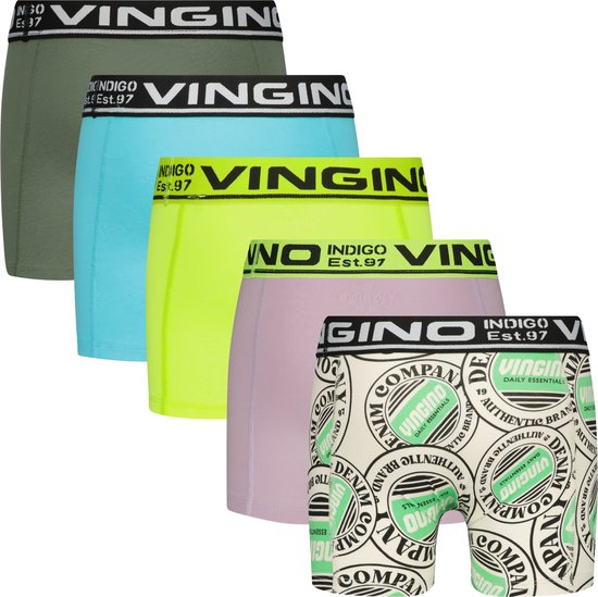 Vingino Boxer-B-SO241 Colors 5 pack Jongens Onderbroek - Multicolor Yellow - Maat L
