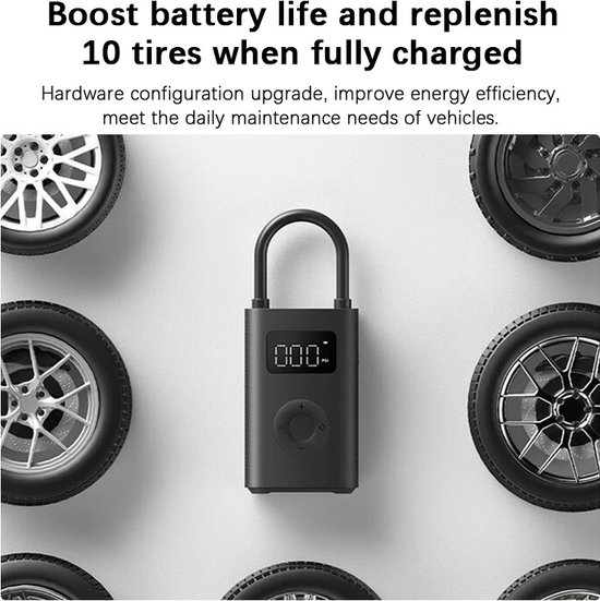 Xiaomi - Electrische Banden pomp - Draagbare Elektrische Luchtcompressor - Electrische Bandenpomp - Type C Input - Grijs — afbeelding 2