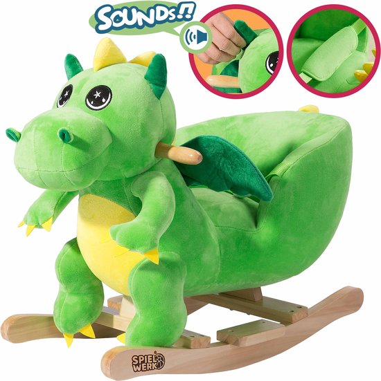 Spielwerk Schommelstoel kinderen dino met veiligheidsgordel