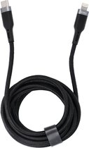 WIWU - USB-C naar Lightning kabel - Lightning oplader - Gevlochten Kabel - 2 meter - Zwart