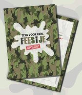 Uitnodiging kinderfeestje Camouflage - Voordeelset 20 stuks - Beschrijfbaar - Uitnodigingskaarten - Uitnodiging verjaardag - uitnodiging verjaardag feest - Uitnodiging kinderfeestje Jongen of Meisje - Camouflage