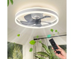 Ventilator Lamp - Smart Lamp - 6 Standen - Dimbaar - Wit - Kroonluchter Ventilator - Chandelier Fan - Woonkamer Lamp - Ventilator Lampen