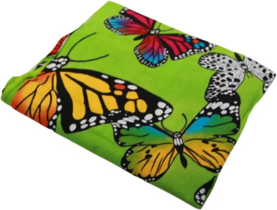 Sarong - 166 - vlinders - groen van Om Namaste - Pareo Saunadoek Wikkeljurk