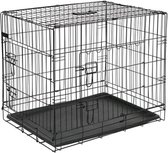 Hondenbench - 107x70 x77,5cm - Metaal - Zwart - voor alle Soorten Honden