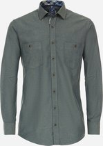 Redmond comfort fit overhemd - popeline - groen - Strijkvriendelijk - Boordmaat: 47/48