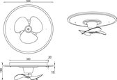 LED Plafondlamp met Ventilator - Plafondventilator - Torna Bryan - 30W - Aanpasbare Kleur - Afstandsbediening - Dimbaar - Rond - Mat Zwart - Metaal