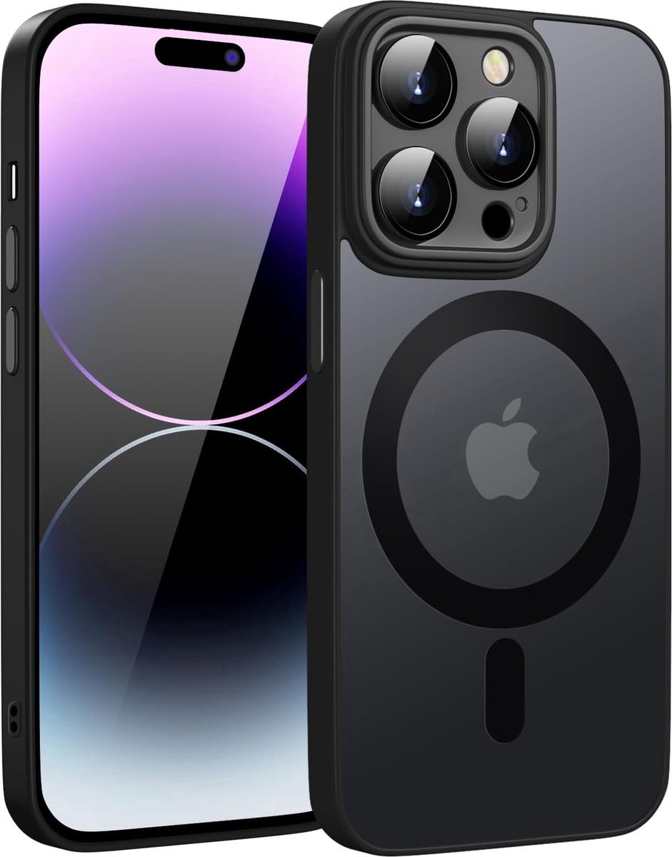 Hoesje geschikt voor iPhone 15 Pro Hoesje Zwart - Hoesje geschikt voor iPhone 15 Pro Zwart - Mat Zwart