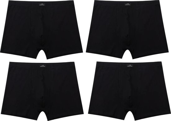 Katoenen Heren Boxershorts Grote Maat 4Pack Zwart Maat 3XL/4XL