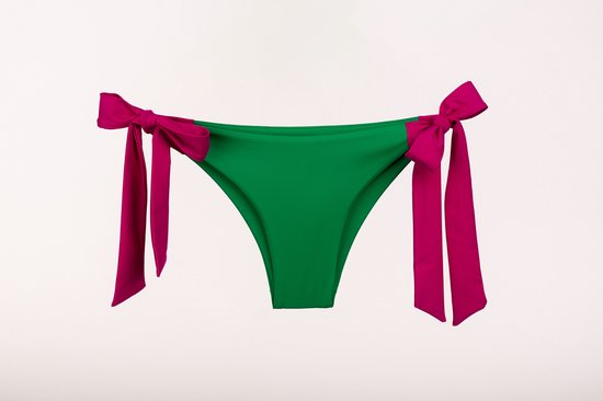 SugarChic Bow Bikini Broekje - Groen/Roze - S - Prothese vriendelijke Bikini