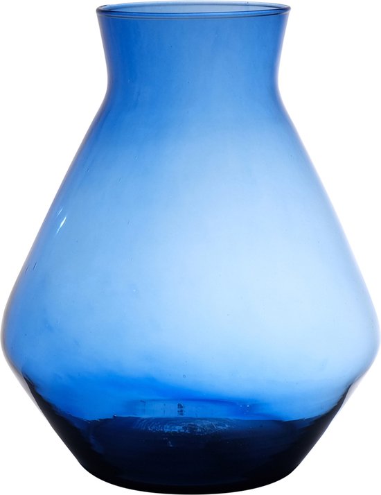 Hakbijl Glass Alexandra - bleu transparent - verre écologique - D19 x H25 cm