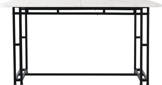 Moimhear 140 x 80 cm, zwarte eettafel met 4 stoelen, moderne keuken