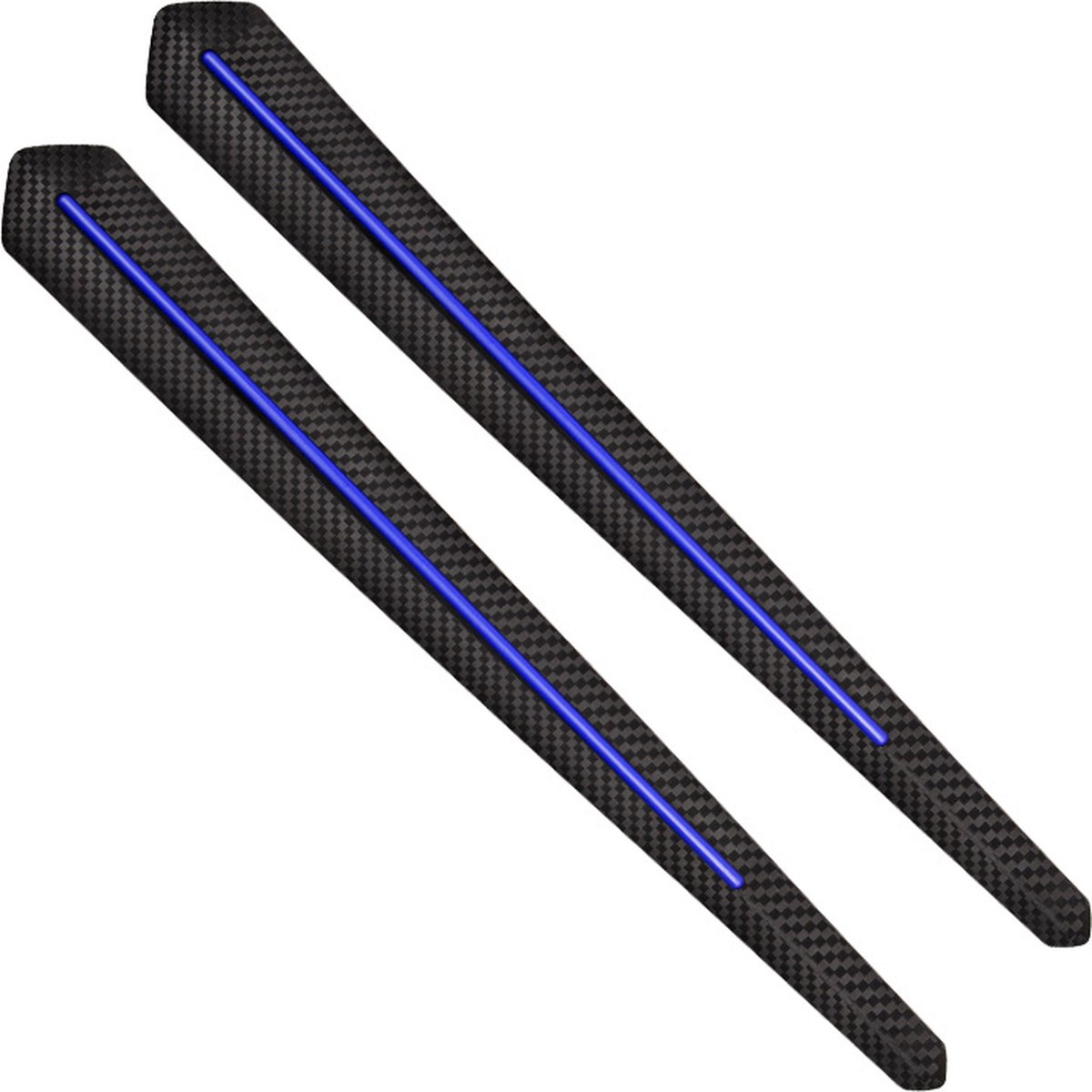 Andyou-1 set van 2 bumper-antikrasstrips - beschermende rubberen stickers op de zijkant van de carrosseriedeur - universeel - blauw en zwart