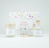 Geschenkbox - Geurkaars & Diffuser Gevuld - Simply The Best (Frosted Wit)