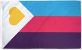Polyamorie Pride vlag 90x150cm - Polyester - 2 ophangringen - polyamory flag