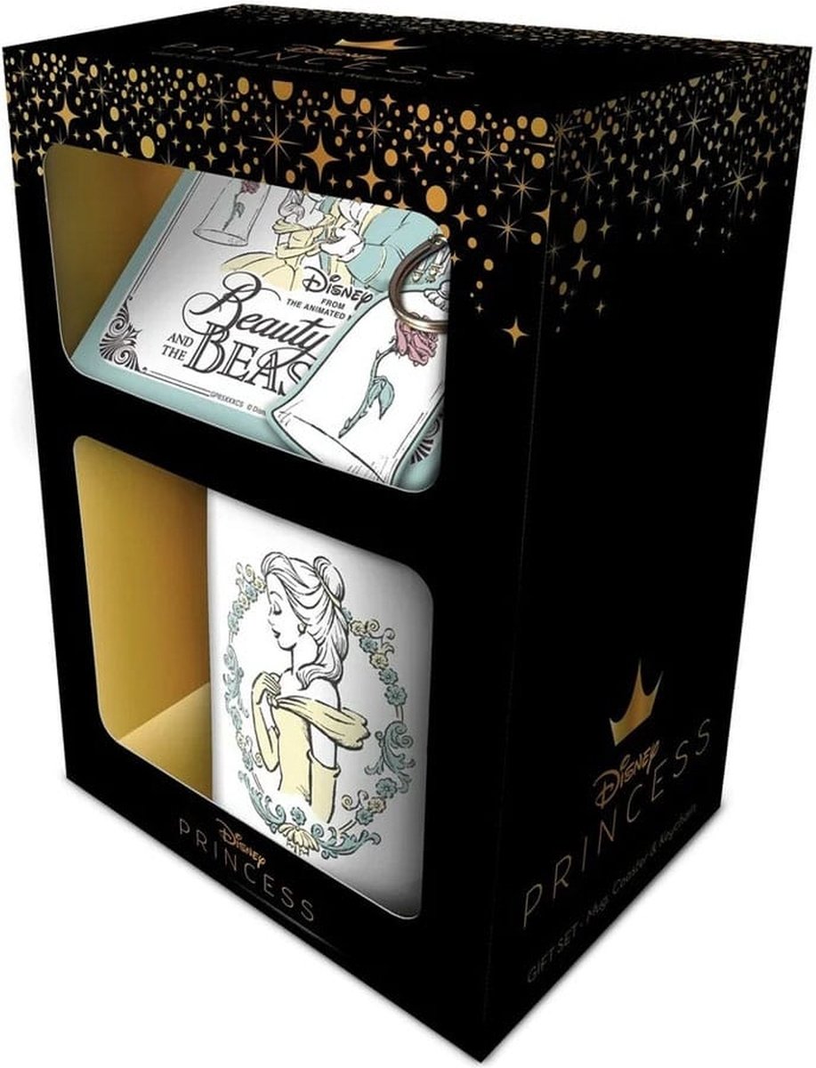 Disney - Belle en het Beest - Geschenkset (Enchanted): Mok, Onderzetter en Sleutelhanger