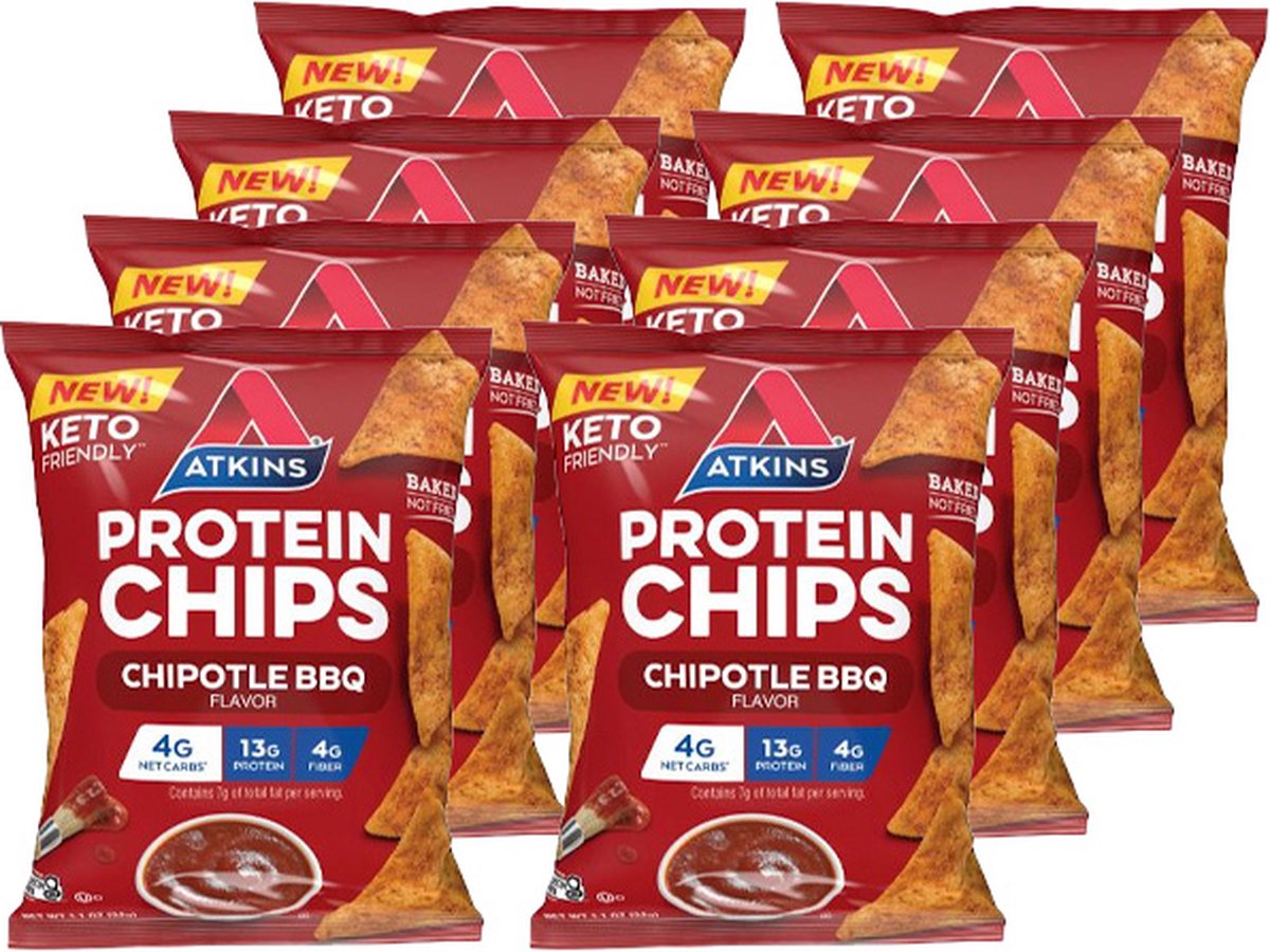 Goedkoopste Atkins | Protein Chips | Chipotle BBQ | 8 stuks | 8 x 32 gram