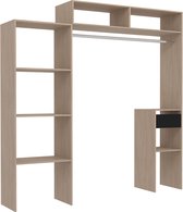 Concept-U - Dressing extensible en bois avec penderie, étagères et tiroirs ELYSEE