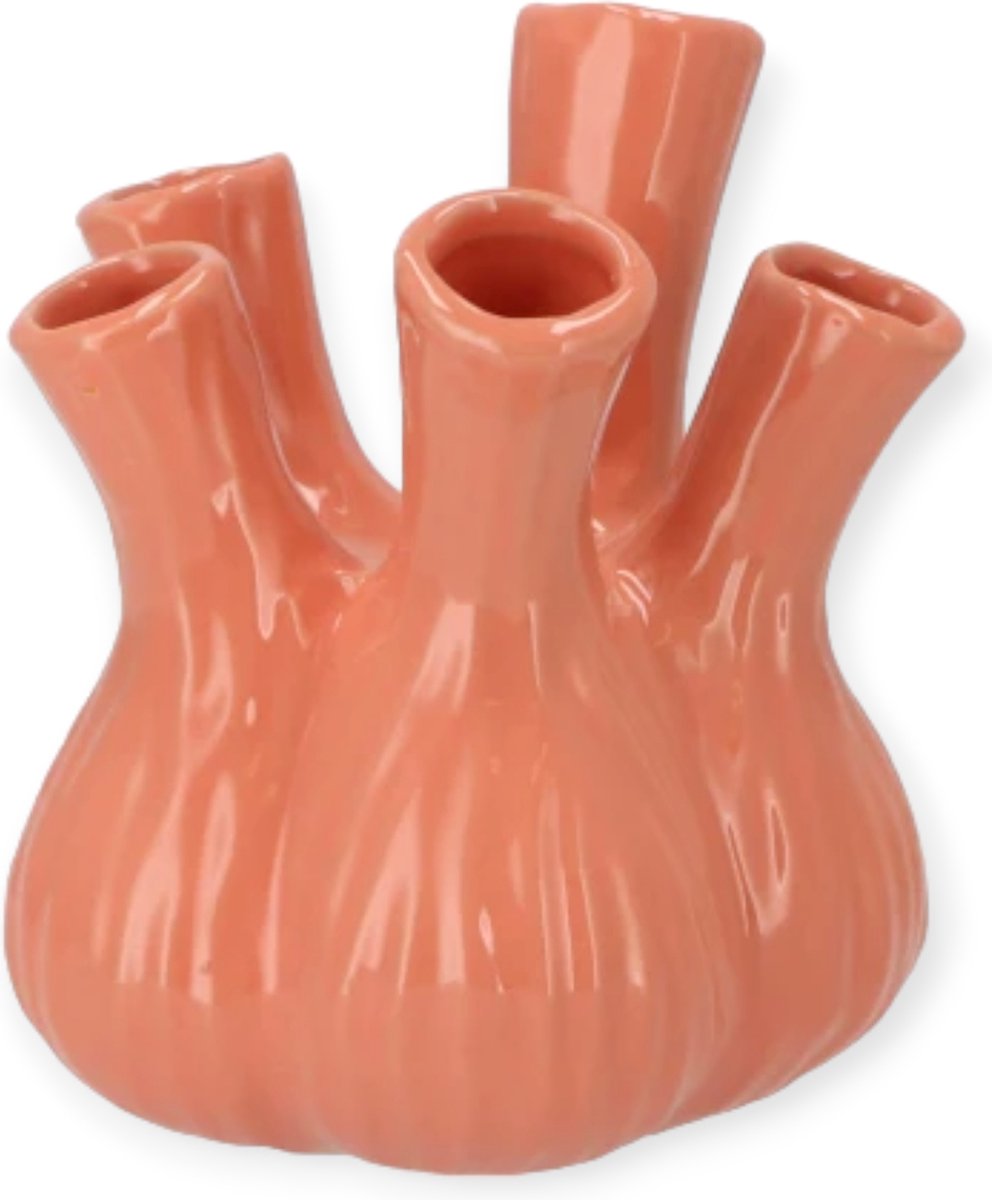 Daan Kromhout - Aglio - Vaas - 17 x 20 cm - Shiny - Old Pink - Keramiek