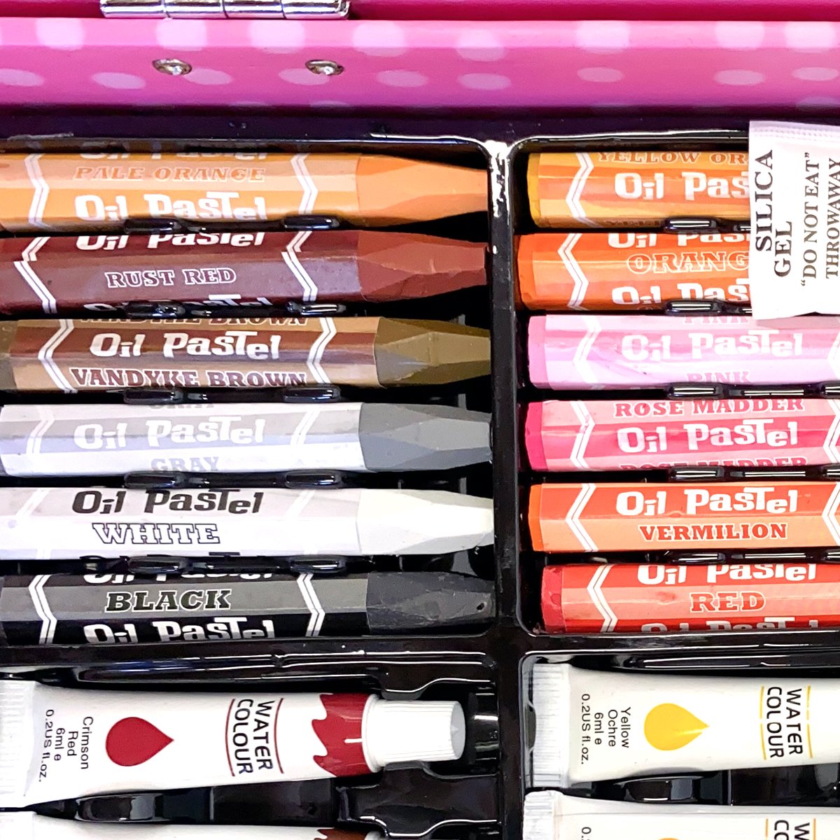 Tekenkoffer Set-Tekenset-Art Tekendoos-Kleurkoffer voor kinderen-knutselpakketten-schilderskoffer-200-Delige Tekenpakketten/ Schilderset -ROZE Meisje-Aquarel-Verf,Krijt,Stiften,Waskrijt,Oliepastels,Kleurpotloden en Toebeho+ potlood- en gumset — afbeelding 4