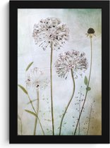 Poster - Bloemen - Sierui - Planten - Vintage - Poster met lijst - Wanddecoratie - Kader - 20x30 cm