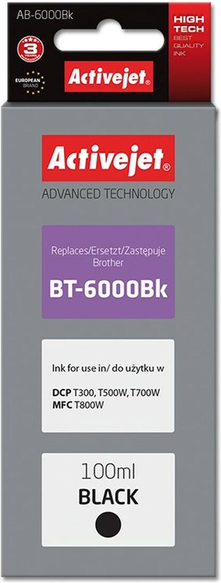 Originele inkt cartridge Activejet AB-6000Bk Zwart