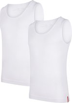 Undiemeister - Tanktop - Tanktop heren - Slim fit - Onderhemd - Gemaakt van Mellowood - Ronde hals - Chalk White (wit) - 2-pack - M