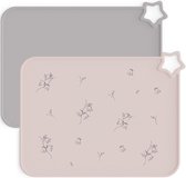 Bastix - 2 x siliconen placemats voor baby's, wasbaar, placemats, antislip placemat voor kinderen, vuilafstotend, draagbaar, voor kinderen en peuters (blozend / nat paars)