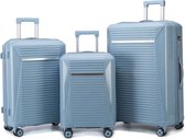 Senella Luxe kofferset - 3-delige kofferset - Reiskoffer met wielen - ABS kofferset - Hardcase kofferset - TSA slot - Luxe design - Licht blauw