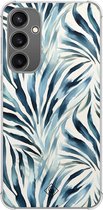 Casimoda® hoesje - Geschikt voor Samsung Galaxy S23 FE - Japandi Waves - Shockproof case - Extra sterk - TPU/polycarbonaat - Blauw, Transparant