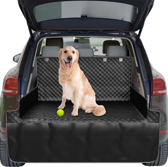 Kofferbak Beschermhoes Hond - Hondendeken Auto Kofferbak - Antislip en Waterproof - Zwart - KCMultisupplies