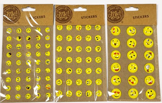 Smiley Stickers - 98 stuks - 3 Afmetingen - Diverse Afmetingen - Emoji Stickers - Emoticon Stickers - Op Vel - Knutselemoticon - Emoticons - Emojis