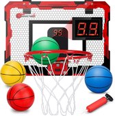 Mini-basketbalkorf, basketbalband voor kinderen en volwassenen, boven deur, basketbalbanden met 3 rubberen ballen, sportfeest, gunst voor thuiskantoor, deurmuur, cadeau voor jongens en meisjes