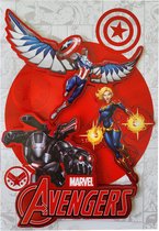 Marvel Avengers - Grande carte de vœux 3D - avec effet holographique - super-héros Captain America et Captain Marvel - avec enveloppe