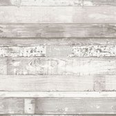 Papier peint Homestyle Wood cassé blanc et gris
