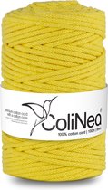 ColiNea - Corde - cordon en coton - tressé - 5mm, 100m - Jaune clair