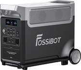 FOSSiBOT F3600 draagbare energiecentrale, 3840Wh LiFePO4 zonnegenerator, 3600W AC uitgang, 2000W max. zonne-oplading, volledig opgeladen in 1,5 uur, 13 uitgangspoorten, LCD-scherm, afneembare zaklamp, 3W LED-licht, met rollende wielen