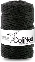 ColiNea - Touw - katoenen koord - gevlochten - 5mm, 100m - zwart