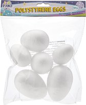 Craft Planet Piepschuim Eieren - Paasdecoratie Knutselmateriaal - 3 Verschillende Maten 6 Stuks