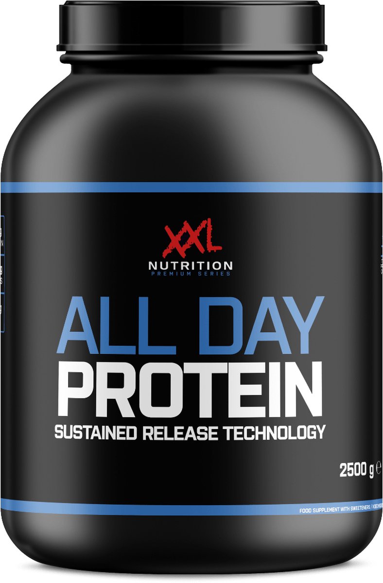 XXL Nutrition - All Day Protein - Eiwitpoeder, Proteïne poeder, Eiwitshake, Proteïne Shake, Whey Protein - Vanille - 2500 Gram