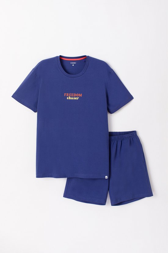 Woody Garçons- Pyjama pour homme bleu foncé - taille 164/14J
