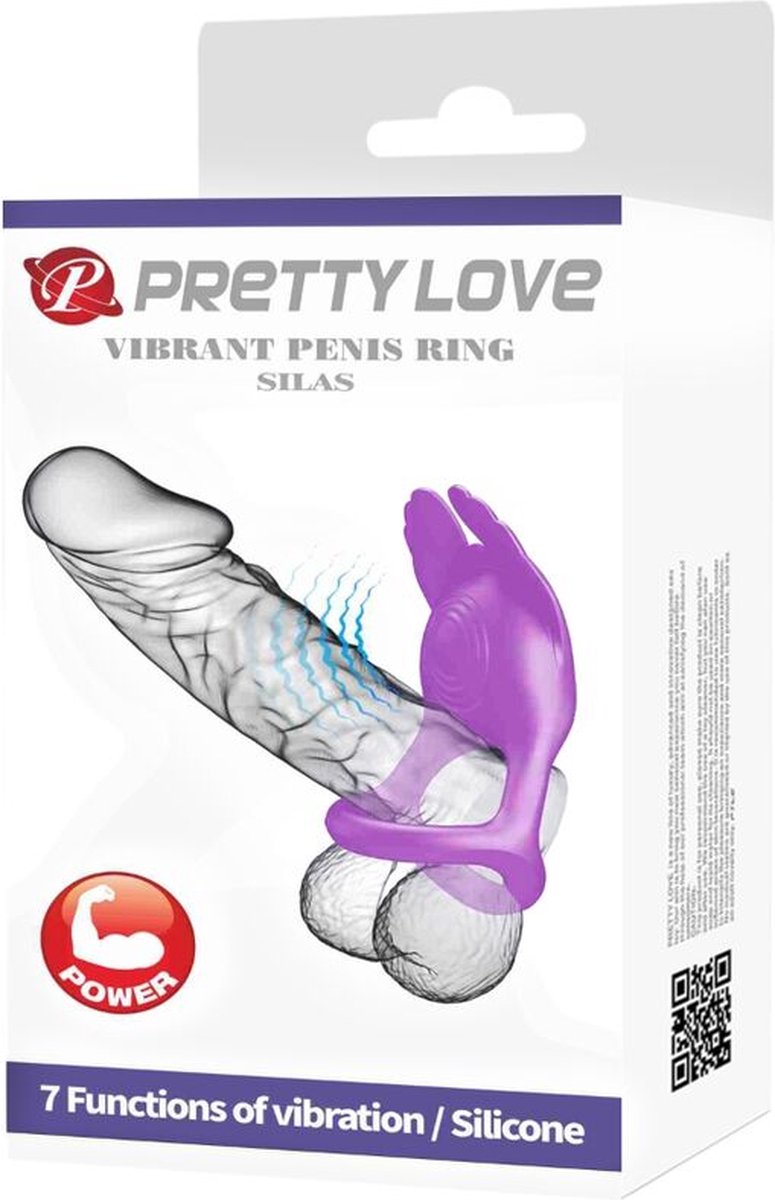 PRETTYLOVE Silas Vibrating Penis Ring Purple