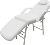 Fauteuil de traitement VidaXL avec dossier et repose-pieds réglables Table de massage - Blanc