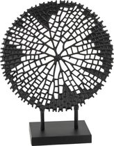 Ornament coral zwart - beeld vensterbank metaal - koraal black aluminium - 43x8x49cm
