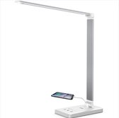 Lampe de table Nail Stylist - Lampe LED Ongles Chargement sans fil - Lampe de manucure pour minuterie de table et fonction mémoire - Argent 6W