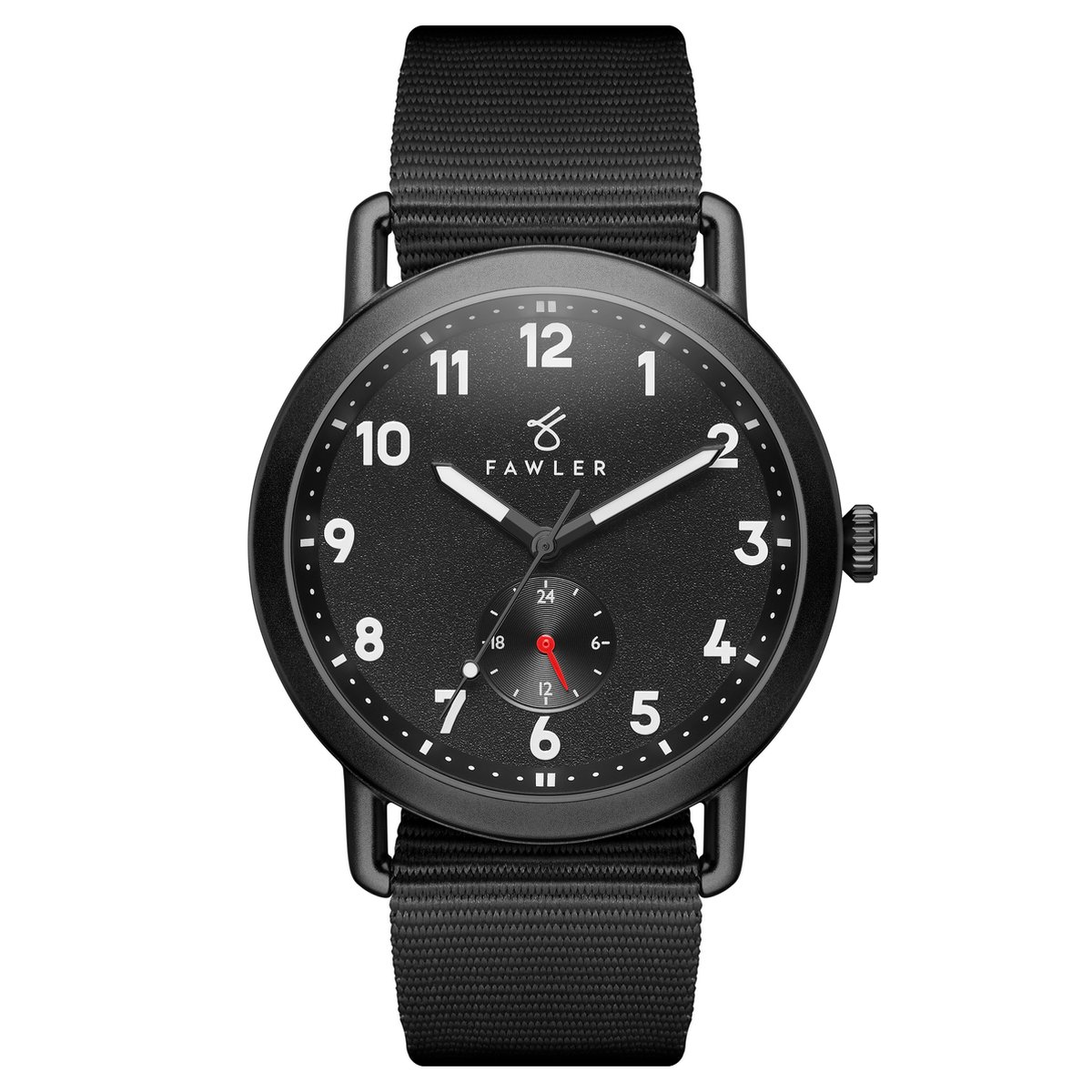 Kronos | Zwart Outdoor Horloge met Zwart Nylon Bandje
