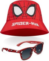 Bucket Hat en Kids Zonnebril Set voor Jongens Avengers Lichtgewicht Zonnehoed 100% UV Kids Zonnebril Jongens Spiderman Vakantie Zomer Accessoires Geschenken voor Jongens