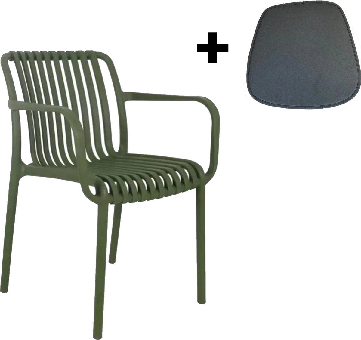 Vita Porto stapelstoel groen incl. zitkussen