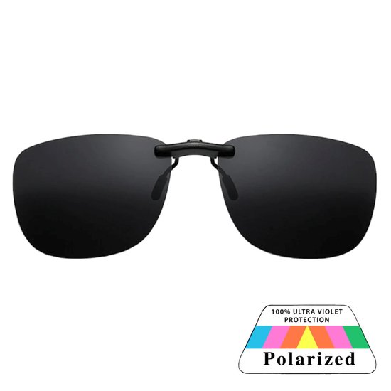 Fako Sunglasses® - Lunettes de soleil convertibles à clipser - Fitover Clip-on - Polarisées - Polarisées - Grand - 130x43 mm - Zwart
